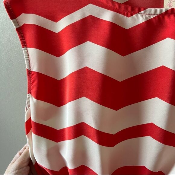 CANDY ROSE Chevron Mini Dress with Waist Tie Size Small - Picture 2 of 4